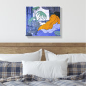 Vrouw in de blauwe kamer (door Paul Ranson) Canvas Afdruk (Insitu (Slaapkamer))