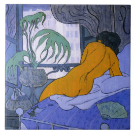 Vrouw in de blauwe kamer (door Paul Ranson) Tegeltje
