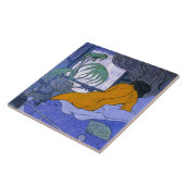 Vrouw in de blauwe kamer (door Paul Ranson) Tegeltje (Zijkant)
