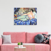 Vrouw in de blauwe slaapkamer (van Suzanne Valadon Canvas Afdruk (Insitu (Woonkamer))