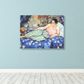 Vrouw in de blauwe slaapkamer (van Suzanne Valadon Canvas Afdruk (Insitu (Houten vloer))