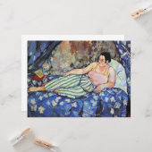 Vrouw in de blauwe slaapkamer (van Suzanne Valadon Kaart (Voorkant / Achterkant in situ)