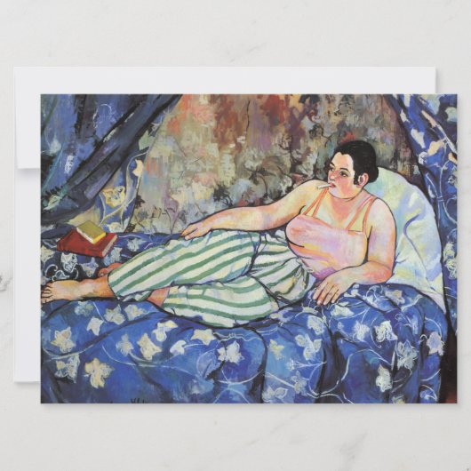 Vrouw in de blauwe slaapkamer (van Suzanne Valadon Kaart (Voorkant)