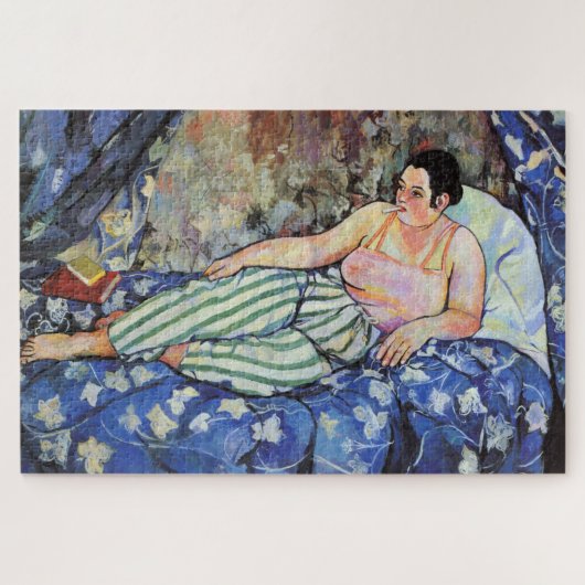 Vrouw in de blauwe slaapkamer (van Suzanne Valadon Legpuzzel (Horizontaal)