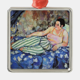 Vrouw in de blauwe slaapkamer (van Suzanne Valadon Metalen Ornament