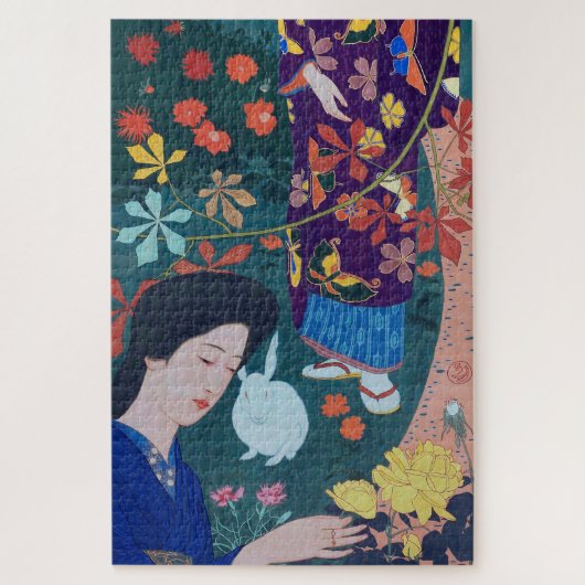 Vrouw in de Bloertuin, Goyō Hashiguchi Legpuzzel (Verticaal)