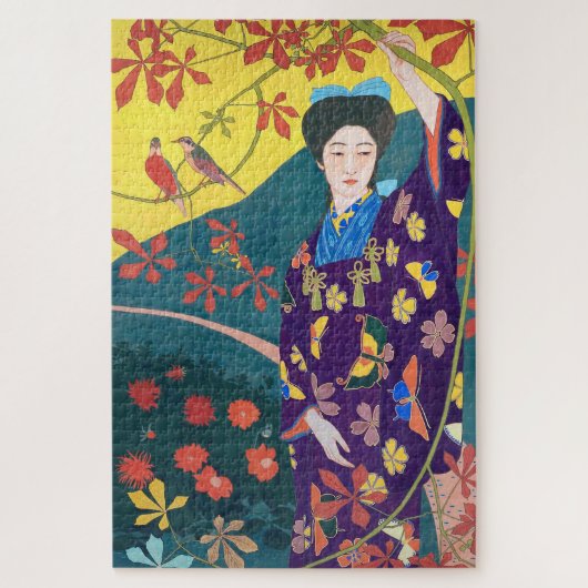 Vrouw in de Bloertuin, Goyō Hashiguchi Legpuzzel (Verticaal)