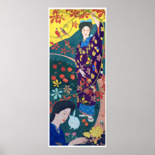 Vrouw in de Bloertuin, Goyō Hashiguchi Poster