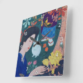 Vrouw in de Bloertuin, Goyō Hashiguchi Vierkante Klok (Hoek)