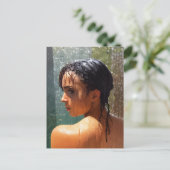 Vrouw in de douche briefkaart (Staand voorkant)