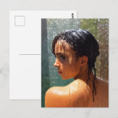 Vrouw in de douche briefkaart (Voorkant / Achterkant)
