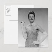 Vrouw in de dress briefkaart (Voorkant / Achterkant)