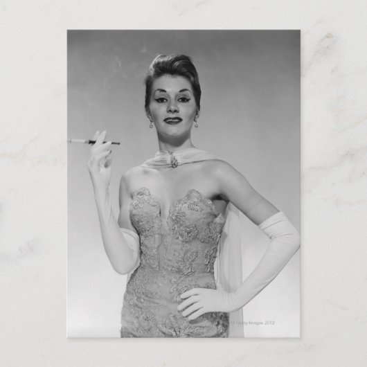 Vrouw in de dress briefkaart (Voorkant)