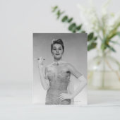 Vrouw in de dress briefkaart (Staand voorkant)
