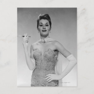 Vrouw in de dress briefkaart