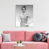 Vrouw in de dress canvas afdruk (Insitu (Woonkamer))