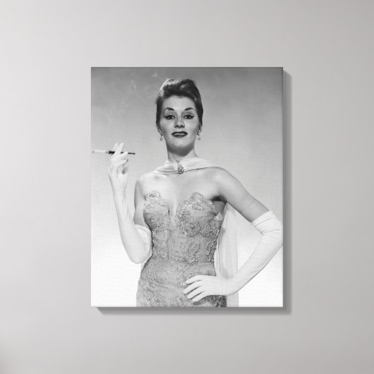 Vrouw in de dress canvas afdruk (Voorkant)