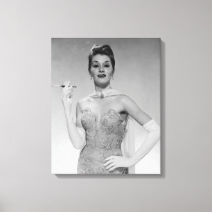 Vrouw in de dress canvas afdruk