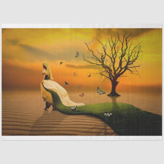 Vrouw in de Duinen Tissuepapier (Voorkant)