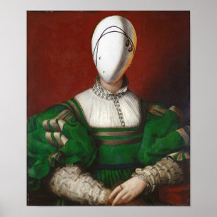 VROUW IN DE GROENE DRESS-Mode Theatrisch kostuum Poster