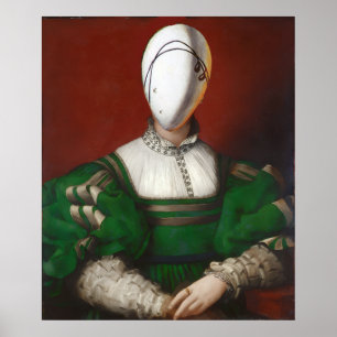 VROUW IN DE GROENE DRESS-Mode Theatrisch kostuum Poster