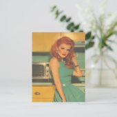  vrouw in de keuken briefkaart (Staand voorkant)