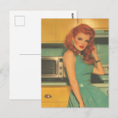  vrouw in de keuken briefkaart (Voorkant / Achterkant)