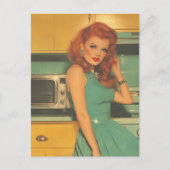  vrouw in de keuken briefkaart (Voorkant)