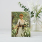  vrouw in de lentevloeren briefkaart (Staand voorkant)