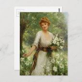  vrouw in de lentevloeren briefkaart (Voorkant / Achterkant)