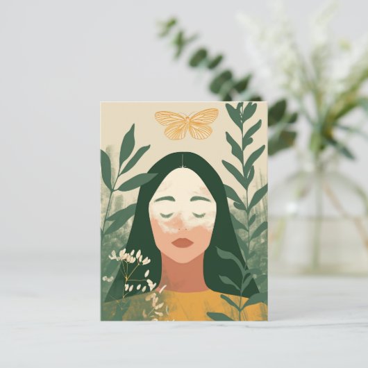 Vrouw in de Natuur Briefkaart (Staand voorkant)