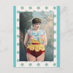 Vrouw in de Oude Fashioned Costume Illustration Briefkaart
