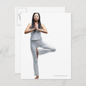 Vrouw in de positie van yoga briefkaart (Voorkant / Achterkant)