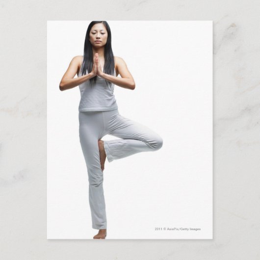 Vrouw in de positie van yoga briefkaart (Voorkant)