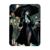  vrouw in de regen magneet (Verticaal)