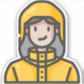 vrouw in de regenjas sticker (Voorkant)