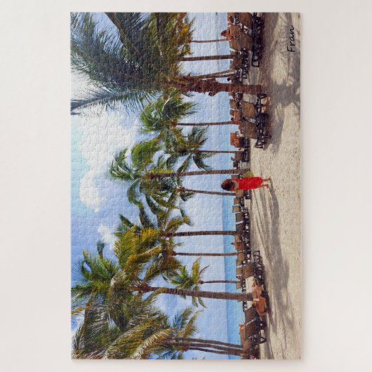 vrouw in de rode puzzel legpuzzel (Verticaal)