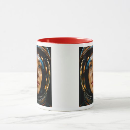 Vrouw in de ruimte mok (Midden)