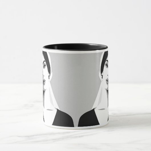 Vrouw in de schaduw en het licht. mok (Midden)