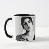 Vrouw in de schaduw en het licht. mok (Links)