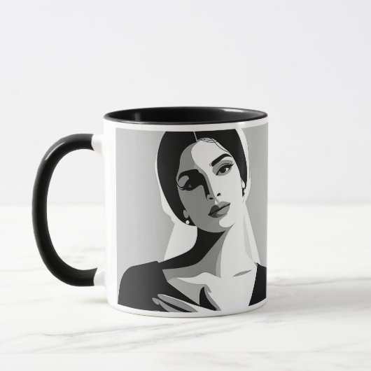 Vrouw in de schaduw en het licht. mok (Links)