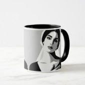 Vrouw in de schaduw en het licht. mok (Voorkant rechts)