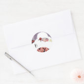 VROUW IN DE SNEE, WINTER BEAUTY MODE MONOGRAM RONDE STICKER (Envelop)