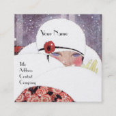 VROUW IN DE SNEE, WINTER BEAUTY MODE MONOGRAM VIERKANTE VISITEKAARTJE (Voorkant)