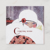 VROUW IN DE SNEE, WINTER BEAUTY MODE MONOGRAM VIERKANTE VISITEKAARTJE (Achterkant)