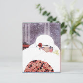 VROUW IN DE SNEEUW, WINTER BEAUTY MODE BRIEFKAART (Staand voorkant)