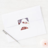 VROUW IN DE SNEEUW, WINTER BEAUTY MODE VIERKANTE STICKER (Envelop)