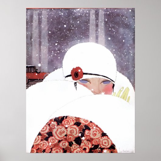 VROUW IN DE SNEEUW, WINTERMODE POSTER (Voorkant)
