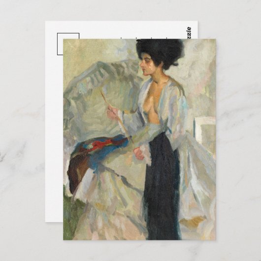 Vrouw in de studio | Edward Cucuel Briefkaart (Voorkant / Achterkant)