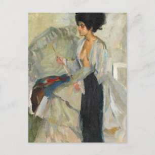 Vrouw in de studio   Edward Cucuel Briefkaart
